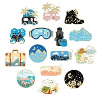 hot【DT】 Outdoors Mountain Night Brooches Adventure Hiking Enamel Pins Lapel Badges Metal Jewelry Wholesale