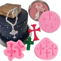 Religious cross fudge cake silicone mold fondant cross clay chocolate decoration tool epoxy resin mold Bread  Cake Cookie Accessories