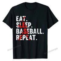 Eat Sleep Baseball Repeat Funny Mens Tee For Sport Lovers Tshirt Men Faddish Funny Tees Cotton Tshirts Printed