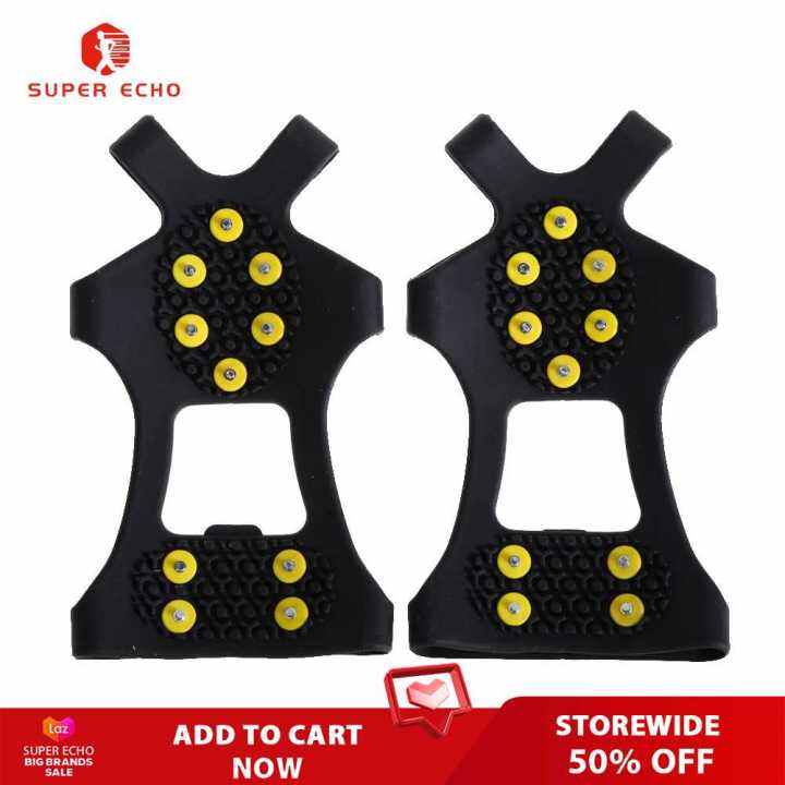 [50 OFF]10Stud Universal Ice No Slip Snow Shoe Spikes Grips Cleats