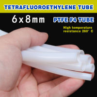 (5Meters) ท่อเทฟลอน 6x8มม. สีขาวนม, F4 ท่อ PTFE ท่อป้องกันการกัดกร่อนและทนต่ออุณหภูมิสูง 260℃