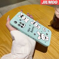 เคส JIUMOO สำหรับ Xiaomi Poco M4 Pro 5G Redmi Note 11 5G Note 11S Note 5G เคสการ์ตูนน่ารักนิ่มแฟชั่นกระต่ายเคสโทรศัพท์ซิลิโคนดีไซน์ใหม่ลายขอบสี่เหลี่ยมเคสป้องกันเลนส์กล้องคลุมทั้งหมด