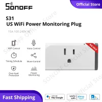 SONOFF S31 WiFi Smart Plug Smart Power Plug eWeLink APP Control Wireless Smart Socket Energy Monitoring US Socket Smart Timer, work with Amazon Alexa / G**gle Home, 15A 100-240V AC 3300W