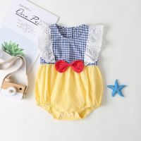 [COD] 2022 summer newborn baby girl princess style bowknot sleeveless fart jumpsuit vest