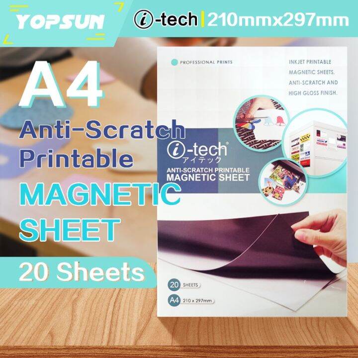 A4 Printable Magnetic Sheet Anti-Scratch High Glossy With Adhesive 20 ...
