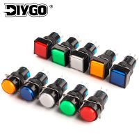 1 PCS 16mm 3 Pin 6 Pin Push Button Switch Square&amp;Round&amp;Rectangle No Light Self-Locking Self-Reset Start Up Power Switch DIY GO  Power Points  Switches