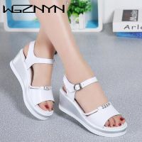 ☼◆ Women Sandals 2023 Summer Fish Mouthcasual Open Toe Shoes Rhinestone Flat Flip Flop High Heels Beach Platform Womens Sandals