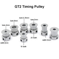 GT2 Timing Pulley 2GT 16 ฟัน 20 ฟันอลูมิเนียม Bore 5mm 8mm Synchronous Wheels Gear Part สำหรับความกว้าง 6mm 10mm 3D Printers Parts-qeangshe