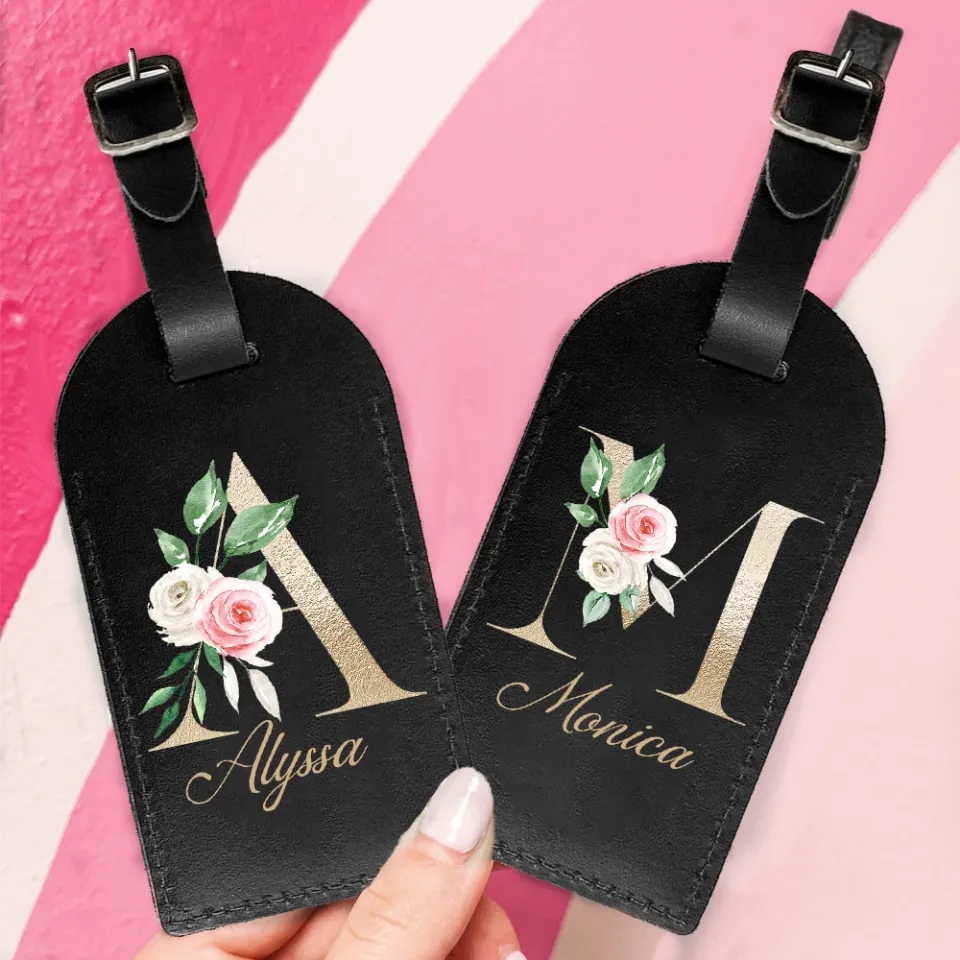 Monogram Luggage Tag, Bag Tag, Travel Tag, Suitcase Tag, PU