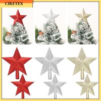 CIRETEX 5ชิ้นอุปกรณ์เสริมสำหรับเทศกาลเครื่องประดับต้นคริสต์มาส DIY ต้นคริสต์มาสท็อปเปอร์วัสดุตกแต่งคริสต์มาสจี้รูปดาวห้าแฉกประดับต้นคริสต์มาส