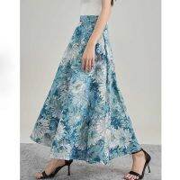 【CW】 New Painting Print French Skirt Temperament Waist Faldas Largas Mujer