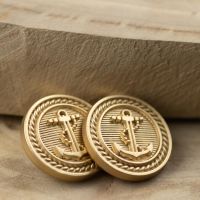 ∈✉○ 10Pcs Matte Gold Anchor Zinc Alloy Buttons Suit Button for Clothing Sweater DIY Sewing Accessories For Needlework Handy Work