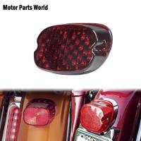 Motorcycle LED Running Tail Light Red Lens ke License Plate Lamp Rear Stop Lights For Harley Sportster Touring Dyna Softail