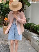 Sen summer leisure shirt female Japanese loose long-sleeved blouse with a light and sunscreen cardigan shirt female