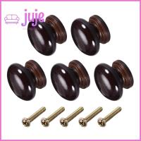 Knob Laci ไม้ JUJE83274ที่มีสกรูรูปเห็ดมือจับการตกแต่งบ้านตู้สีน้ำตาลเข้มแบบดึงสำหรับตู้แต่งตัวตู้เสื้อผ้าแบบมีลิ้นชัก