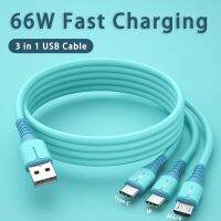 [A Necessary] 5A ชาร์จเร็วแบบ3 In 1 66W สายเคเบิ้ล C 3A ไมโคร USB สำหรับ Huawei เกียรติยศ Xiaomi Redmi สายชาร์จโทรศัพท์มีอินดิเคเตอร์ LED