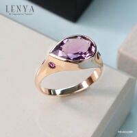 Lenya Jewelry แหวนเงินแท้ 925 ประดับอัญมณีแท้ เม็ดโต ดีไซน์สุดคลาสิค เหมาะสำหรับสวมใส่กับเสื้อผ้าทุกชุดทุกสไตล์