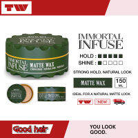 Immortal Infuse Matte Wax (150ML), Strong Hold and Natural Look. Ideal for Natural Matte Look and Added Texture. Matte Hair Wax.