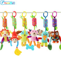 Cartoon Animal Wind Chime Infant Rattles With Teether Crib Bed Stroller Hanging Pendant Toys