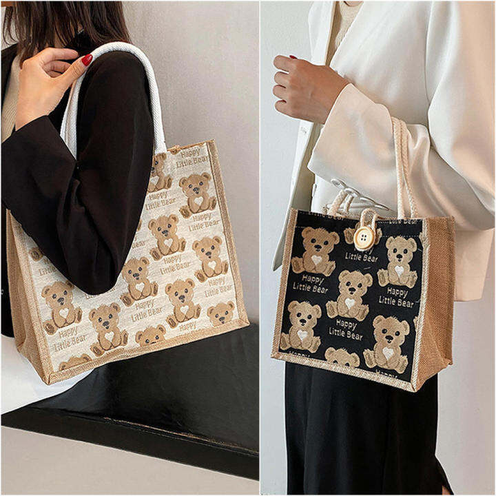 portable-shopping-bag-eco-handbag-shoulder-bag-eco-friendly-shopping-bags-shopping-bag-bear-pattern-tote-cotton-linen-tote-bag