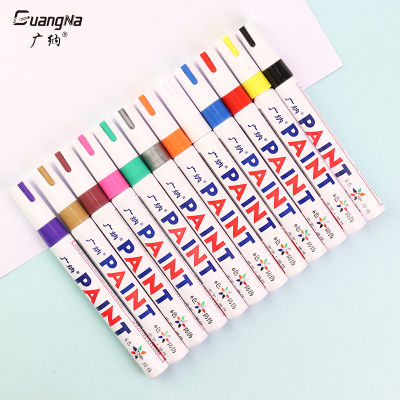 GANA GN-110 Oily Paint Marker 12pcs Scratch Mending Repairing Pen Waterproof Glass/Metal/Plastic/Ceramic/Wood/Tire Signature Pen