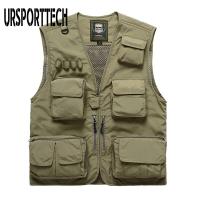 ZZOOI Summer Spring Jacket Men Vest Trip Jacket Coats Male Sleeveless Vest Jacket Removable Mesh with Pocket Outerwear Work Coats