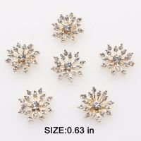 16mm(0.63 inch) 10pcs/lot Small flowers metal Crystal rhinestone BUTTONS Flat Back Embellishment floral center diy Accessories Haberdashery