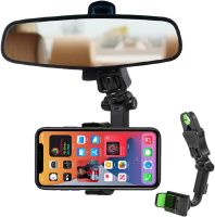 Car Phone Holder Mount, 360 Degrees Rotate Adjustable Suspension Mount Phone Holder, Multi-Function Rearview Mirror Cell Phone Holder