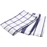 3Piece High Quality Blue White Plaid Striped Tea Towel Kitchen Towel Napkin Table Cloth 100% Cotton Woven Fabric