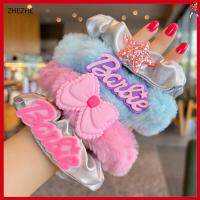 ZHEZHE แฟชั่นสำหรับผู้หญิง ตุ๊กตาบาร์บี้ scrunchie อีลาสติก สีทึบทึบ ยางรัดผม ที่มัดผม อุปกรณ์เสริมผม เชือกมัดผม สำหรับผู้หญิง