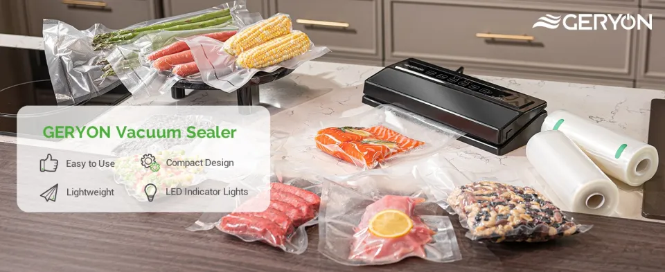 Geryon Vacuum Sealer Packaging Machine For Food Storage Household Vacuum  Food Packer Sous Vide Vacuum Bag Rolls