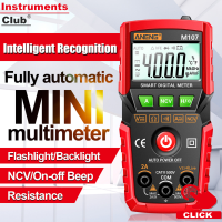 Instruments ANENG M107สมาร์ทมัลติมิเตอร์แบบดิจิตอล4000นับ NCV Universal Meter เครื่องทดสอบมัลติฟังก์ชั่นแบบใช้มือถือโวลต์มิเตอร์แอมมิเตอร์พร้อมไฟฉายแบ็คไลท์ Ac/dc แรงดันไฟฟ้าและการวัดความต้านทานกระแสไฟ Zero Fire Wire Detection