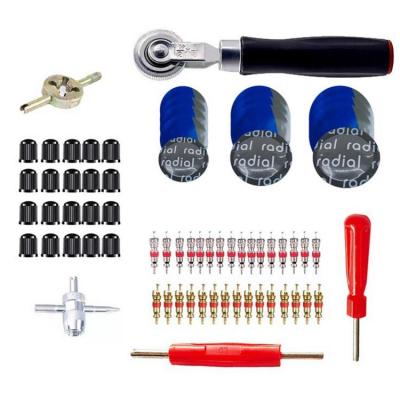 Universal Tire Repair Kit 70 Pcs Bicycle Car Motorcycle Tool Kit Heavy Duty Emergent Flat Tire Fix For Motorcycles Trucks RVs suitable