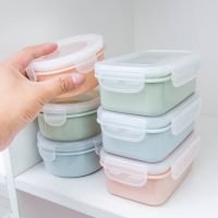 ☢✷♣ Plastic Lunch Box Vegetables Fruit Salad Fresh-Keeping Bowl with Lid Round Square Sealing Box Camping Picnic Food Storage Box