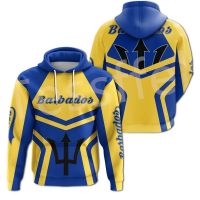 xzx180305    2023 new design- Barbados Caribbean Country Flag Tattoo Retro Pullover 3DPrint Unisex Harajuku Autumn Streetwear Funny Casual Jacket Hoodies 1X