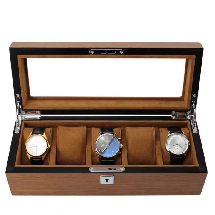 พร้อมส่ง-ไม้แท-กล่องนาฬิกา-5-เรือน-งานพรีเมี่ยม-กล่องใส่นาฬิกา-กล่องไม้นาฬิกา-watch-box-กล่องเก็บนาฬิกาข้อมือ