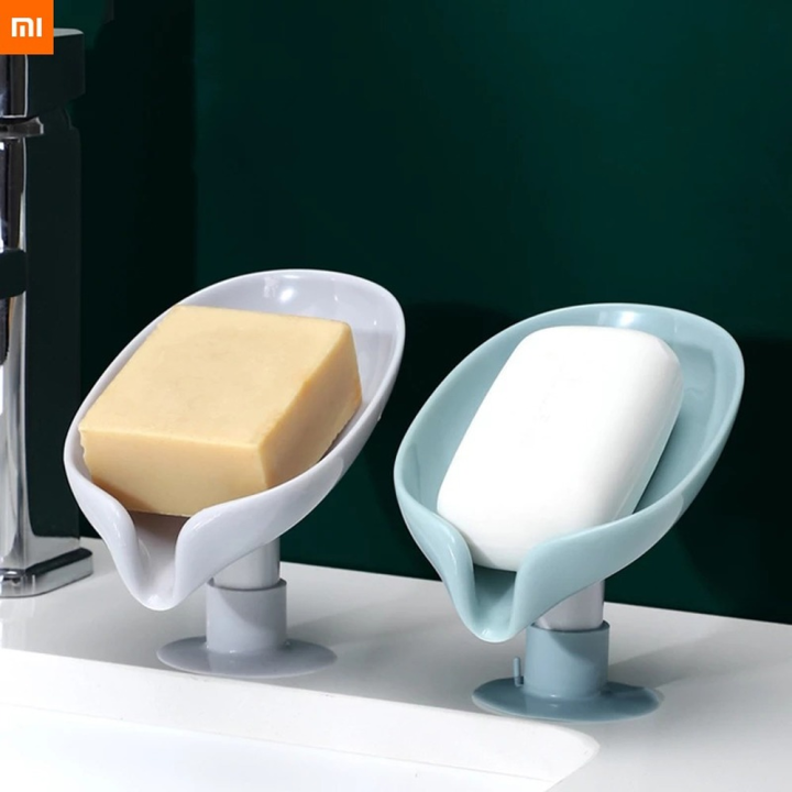 xiaomi-bathroom-supplies-shower-soap-holder-leaf-shape-soap-box-drain-soap-holder-box-sponge-storage-plate-tray-bathroom-gadg