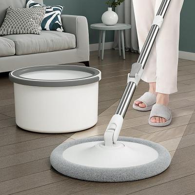Microfiber Spin Mop And Bucket System Mop And Bucket With Wringer Set Spinning Mops For Floor Cleaning Support Self Separation