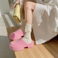 Spring Summer Women Jelly Slippers Thick Sole Non-Slip Casual Slides Solid Color High Heel Outdoor Sandal Female Gladiator Shoes