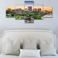 อเมริกาเวอร์จิเนียซีตรองแคปตัวเมืองตึกระฟ้าเมือง Skyline ผนังโปสเตอร์ไม่มีกรอบชิ้นผ้าใบ HD พิมพ์