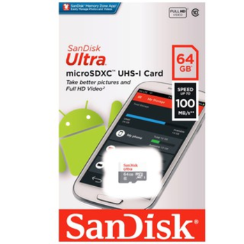 SanDisk MicroSDHC Ultra ความเร็ว 100MB/S ความจุ 64GB
