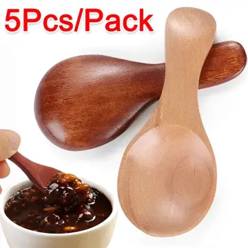 4Pcs Mini Wooden Spoons Spice Condiment Spoon Sugar Coffee Scoop Kitchen  Gadgets