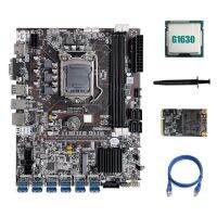 B75 ETH Mining Motherboard 12 PCIE to USB LGA1155 with G1630 CPU+MSATA SSD 64G+Thermal Grease+RJ45 Network Cable