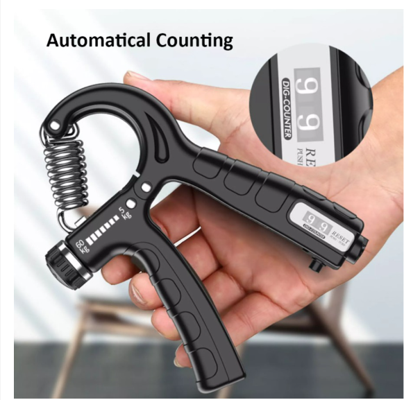 5 60kg Hand Gripper R Shape Adjustable Countable Hand Grip Strength