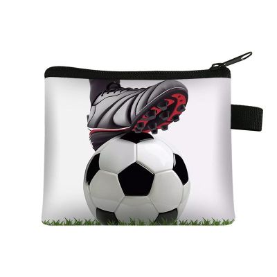 【CW】 New Football Children  39;s Wallet Student Card Coin Storage Polyester Hand Purse Pochette