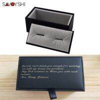 SAVOYSHI กล่องดำใหม่กระดาษคราฟท์ขนาดเล็กวัสดุถุง 45 * 85 * 38 มม. Cufflink กล่องของขวัญ 1 ชิ้นอักษรฟรี