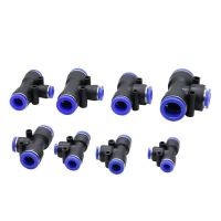 Tee reducer connector Slip Lock Quick Access Port Water Pipe Hose Pneumatic Coupling 6-4 8-4 8-6 10-8 10-6 12-10 12-8 16-12mm