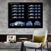 MT129 Subaru Impreza 10ปี F1รถ Collage โปสเตอร์ภาพวาดผ้าใบ Wall Art ภาพพิมพ์สำหรับ Room Home Decor