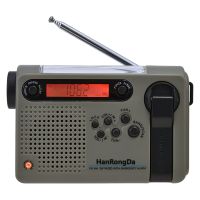 HanRongDa 1 Set Outdoor Emergency Radio Portable Radio AM FM SW Solar Powered Radio with LED Flashlight SOS Alarm Green