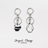 Cartoon bear car key chain pendant mens and womens lovely students creative gift bag bag pendant ring chain